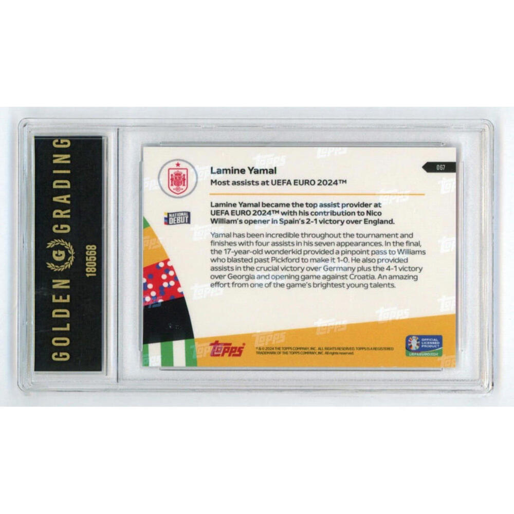 2024 Topps Now UEFA Euro #67 Lamine Yamal Spain Gem Mint 10 - Picture 2 of 2